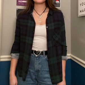 Navy and Green Flannel